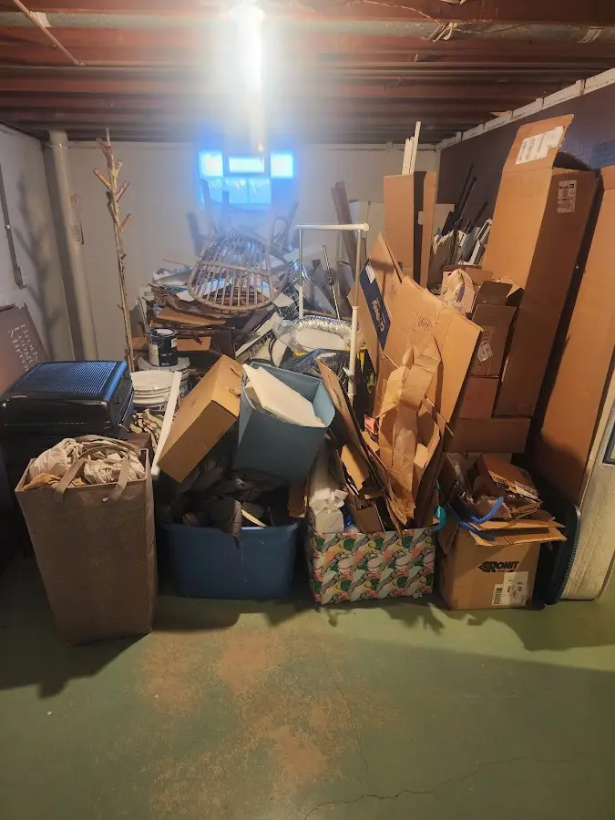 Roll-off dumpster container at job site for 15 Yard Dumpster Rental in Mineral Springs